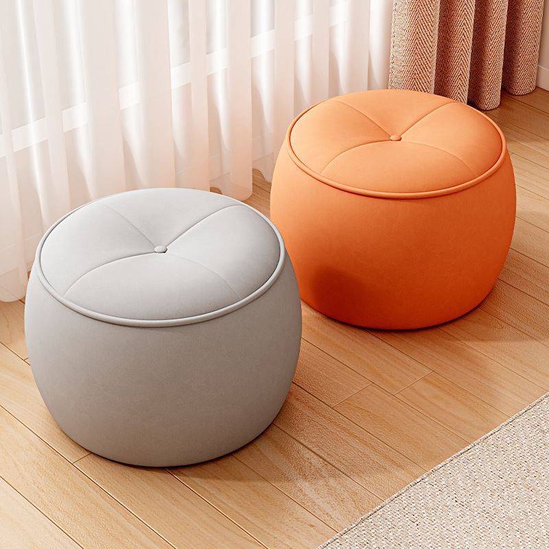 Small Stool for Home Use, Low Stool for Living Room, Sofa Stool, Small Bench for Long Sitting, Sturdy Shoe-Changing Stool, Small Round Stool, Sitting Stool