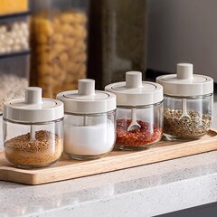 調味料瓶キッチン家庭用塩瓶調味料瓶収納ボックススパイスチリ調味料ボトル密封組み合わせセット