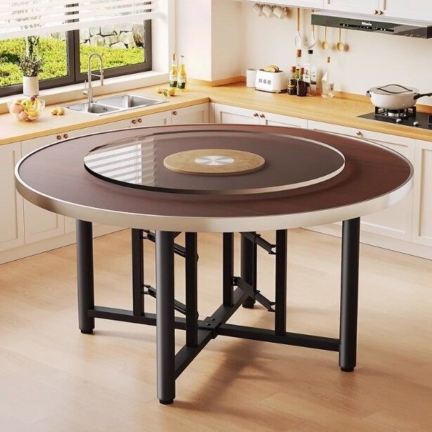 Large Round Dining Table for 15 People, Solid Wood Dining Table for Home Use, Round Tabletop, Restaurant Round Folding Dining Table Large Round Dining Table for 15 People, Solid Wood Dining Table for Home Use, Round Tabletop, Restaurant Round Folding Dining Table