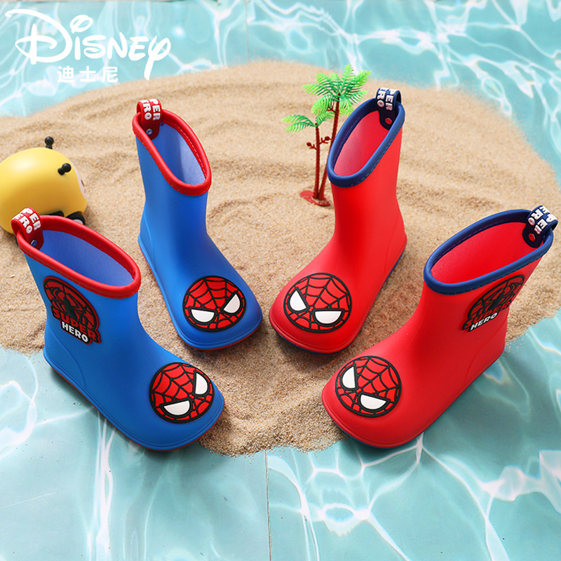 New Marvel Spider-Man Captain America Children's Rain Boots Boys Children Anti-Slip Baby Kindergarten Cartoon Water Boots