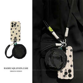 适用苹果15promax手机壳夏天批发iPhone14/13/12斜挎挂绳11高级感