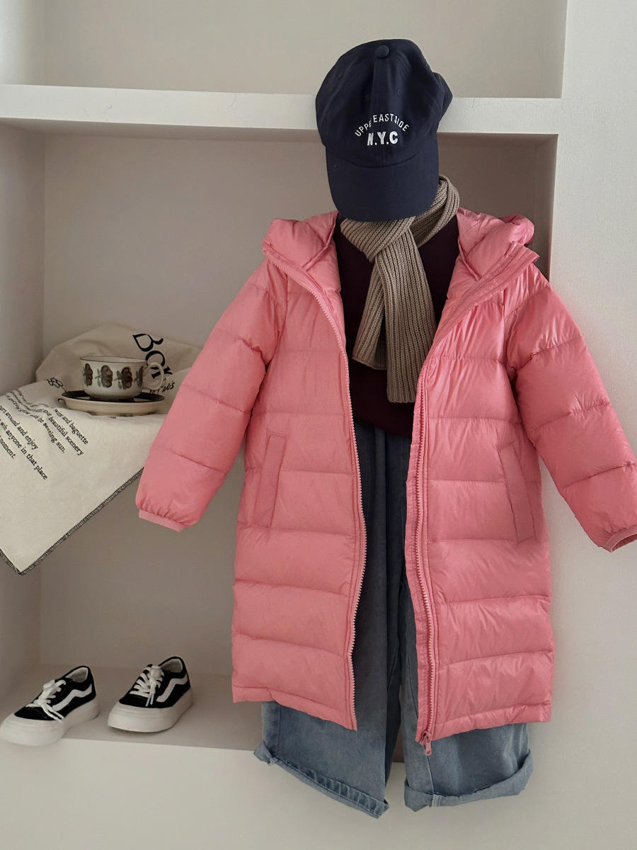 Chaqueta de invierno para niños ligero estilo coreano de longitud media otoño e invierno pato blanco abajo chaqueta para niños top
