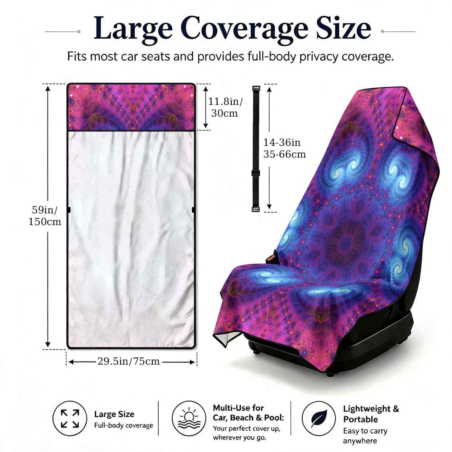 Geometric Bath Towel Car Seat Cover 2-in-1 Microfiber Outdoor Beach Car Dual-Use Universal Seat Cushion