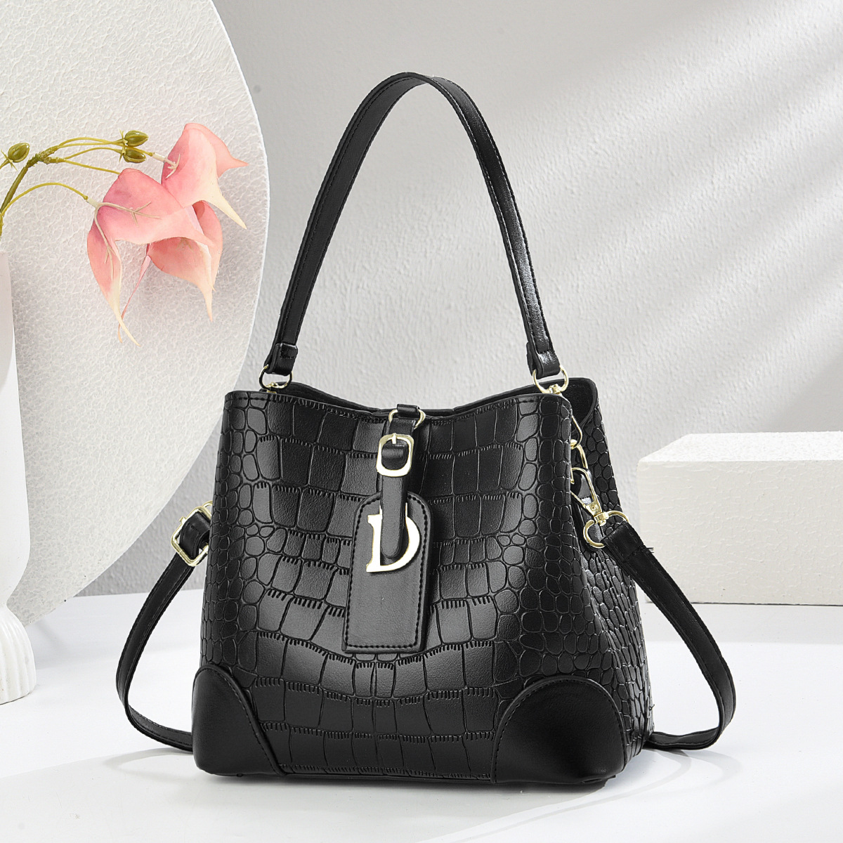 Bolsa de cubo bolsas de piedra bolsas de mano cocodrilo bolsas de hombro bolsas de comercio exterior bolsas al por mayor transfronterizas
