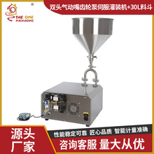 现货小型定量半自动双头气动油类膏体酱料蜂蜜伺服齿轮泵灌装E18