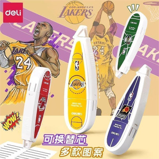 Deli NBA joint-name correction tape for students, core-changeable correction tape for junior high school students, black technology, online red correction