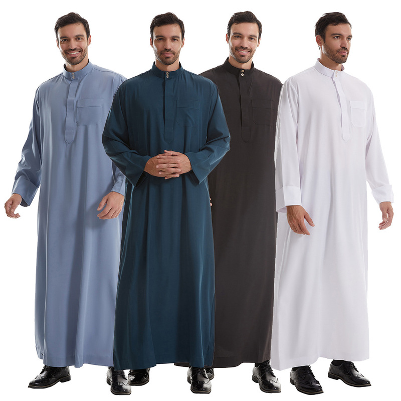Factory In-Stock Men's Stand-Collar Long-Sleeve Long Shirt Ethnic Clothing Th840 Factory In-Stock Men's Stand-Collar Long-Sleeve Long Shirt Ethnic Clothing Th840