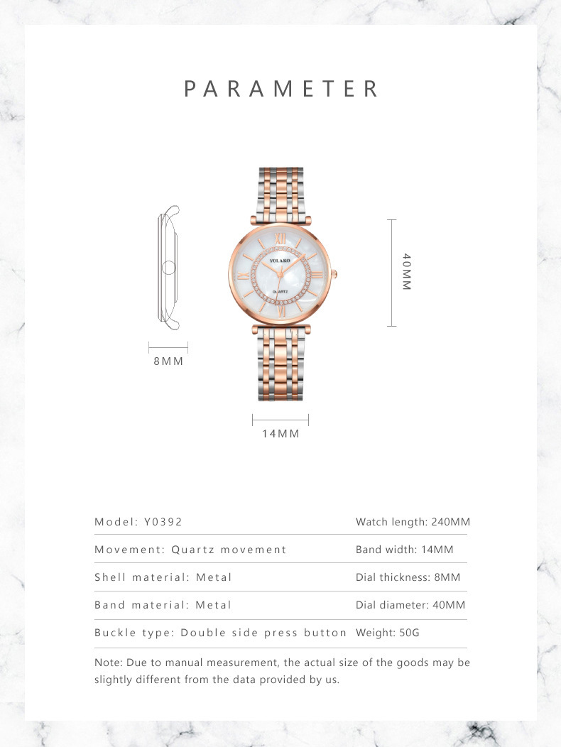 Montre à quartz pour femme Sky Star pour bébé, montre à grande roue tendance la plus vendue, montre pour femme avec bracelet en acier_voghion.com