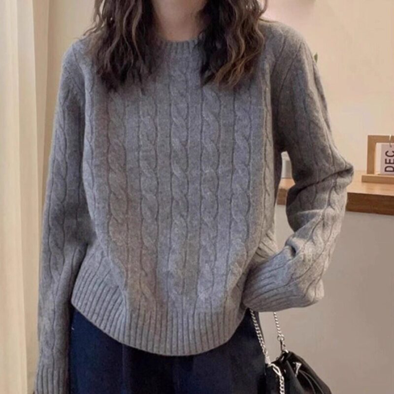 2026 New Loose-Fit Autumn and Winter Fleece-Lined Thickened Warm Round-Neck Popular Women's Sweater Knitwear 2026 New Loose-Fit Autumn and Winter Fleece-Lined Thickened Warm Round-Neck Popular Women's Sweater Knitwear