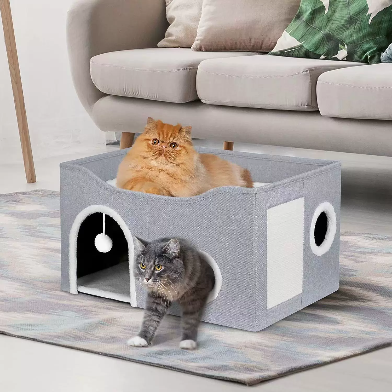 跨境热销保暖猫屋四季通用双层猫咪床睡觉封闭式冬季猫房宠物用品