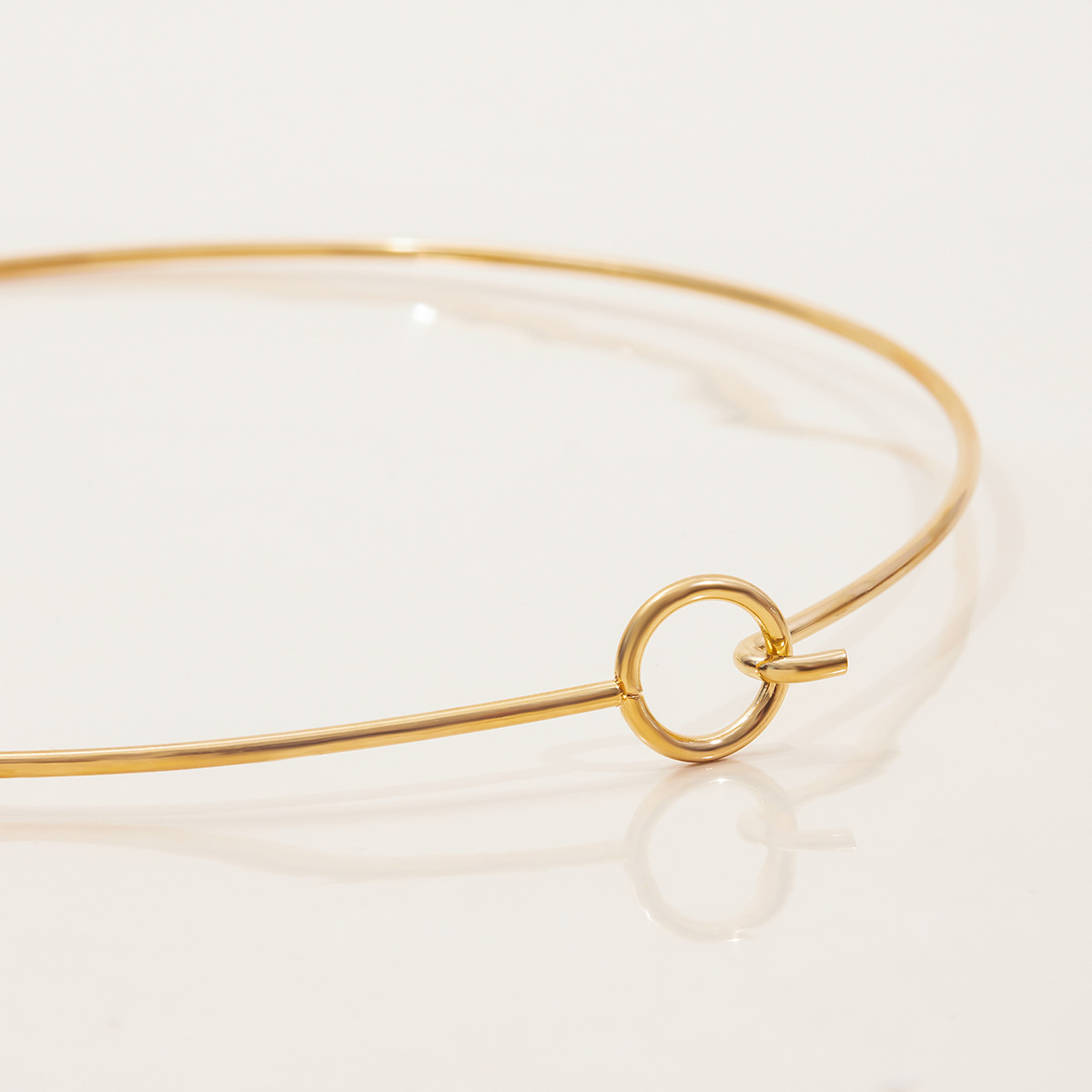 Wanxing Europa y los Estados Unidos brillante accesorios de collar de acero inoxidable de oro de 18 quilates joyería transfronteriza nicho de diseño