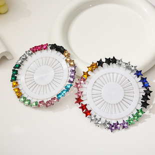 Resin Colorful Multi-Style Long Needle Flower Shape Unique and Chic Fashion Multi-Purpose Gauze Scarf Long Needle Disc Wholesale