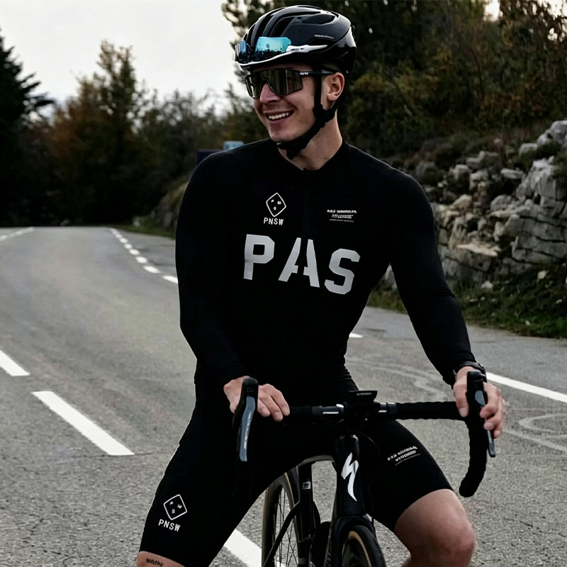 PAS high-quality winter fleece windproof cycling jersey, unisex, long-sleeved outerwear for road bike races, suitable for outdoor sports and providing warmth