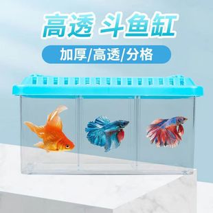 Removable partition bucket fish tank HD multi-grid Douyu box desktop landscape small fish tank ecological Douyu set tank QL