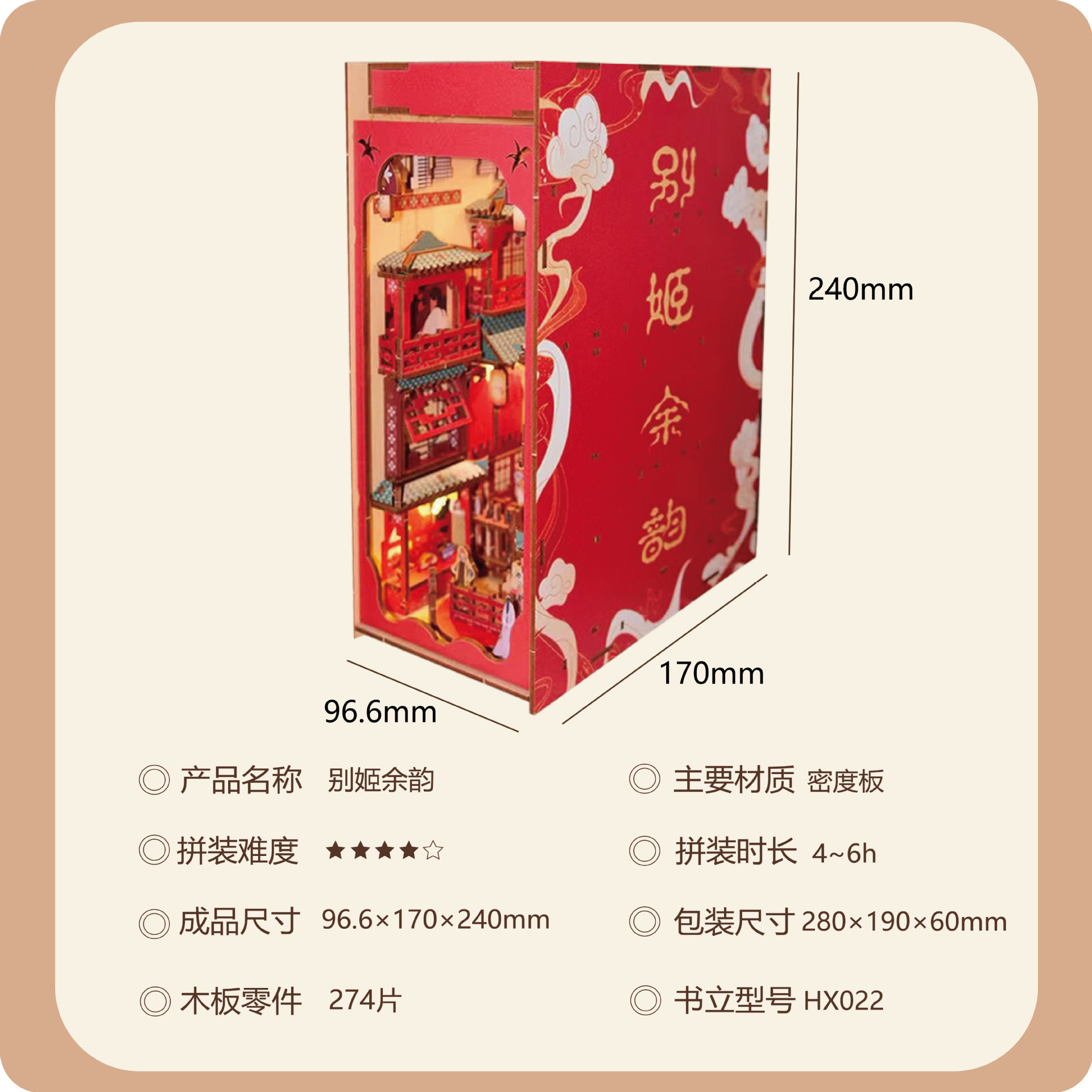 Casa Mágica Emergente de Madera DIY de Alicia en el País de las Maravillas, Rompecabezas de Bloques de Construcción, Modelo de Ensamblaje, Juguete Decorativo