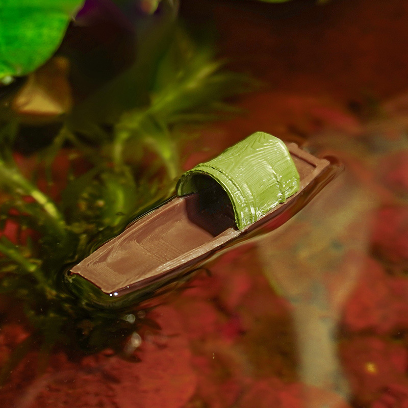 Micro paisaje agua flotante bote de toldo pecera paisajismo pequeño decoración rocalla tanque de agua y tierra modelo de estudio de bonsai de patio