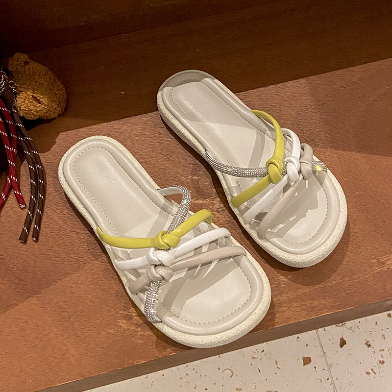 Teh3801 Soft Sole Two-Way For Women 2025 New Summer Outdoor Comfortable Fairy Style Sandals To Match Dresses_voghion.com