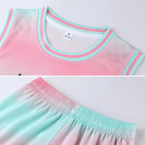 Group Buy Children's Quick-Drying Basketball Suit with Breathable and Moisture-Wicking High-End Digital Printing Performance Uniform for Wholesale