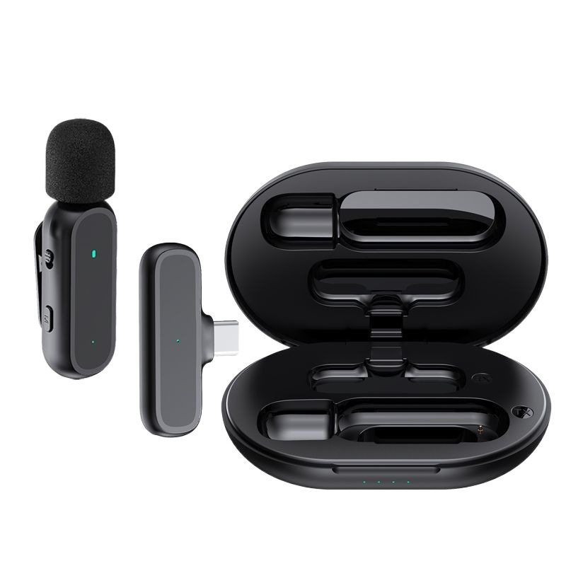 Transfronterizo caliente mini inalámbrico collar clip micrófono audio móvil transmisión en vivo dedicado fábrica de micrófono de carga portátil inteligente