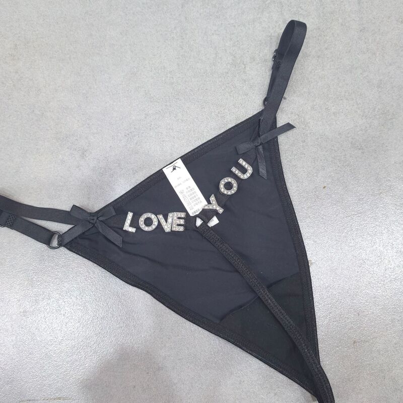 One Piece Change Letter DIY Adjustable Size Rhinestone Letter Panties Sexy Temptation G-string Women