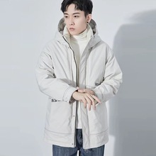 男士羽絨服加厚連帽外穿衣服韓版流行學生冬季中長款運動保暖外套
