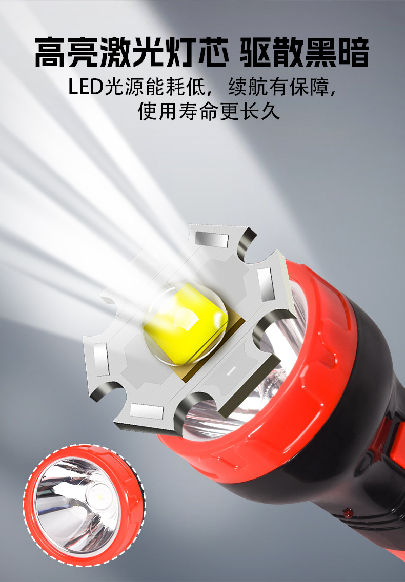 Handheld Flashlight, Strong Light, Long Battery Life, Rechargeable, Ultra-Bright, Long-Range, Outdoor, Household, Small, Portable, Wholesale