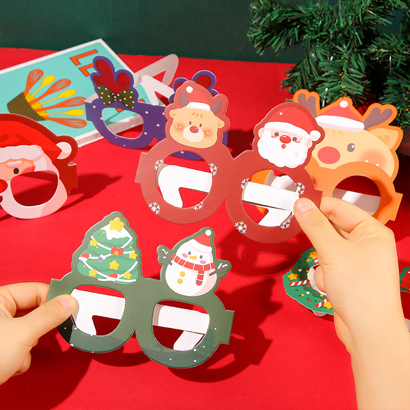 Cartoon Christmas decorative glasses Christmas small gift holiday party dress up props children performance glasses frame