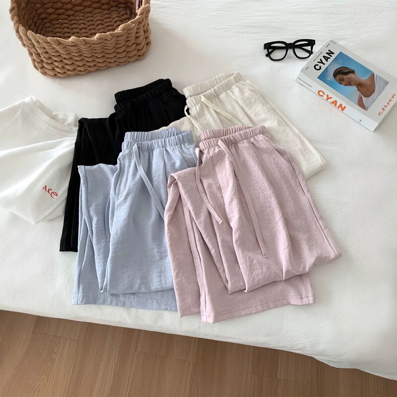 Summer Thin Milk Silk Pants, Colorful Dopamine Wide-Leg Pants for Women, Drapey, Relaxed, Slimming, Straight-Leg, Floor-Length, Cool Pants