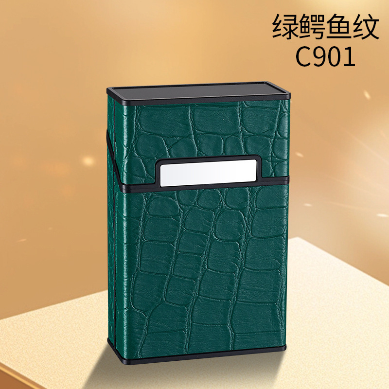 皮质充电打火机创意报批烟盒一体软硬盒装烟壳抗压防潮便携耐用|undefined