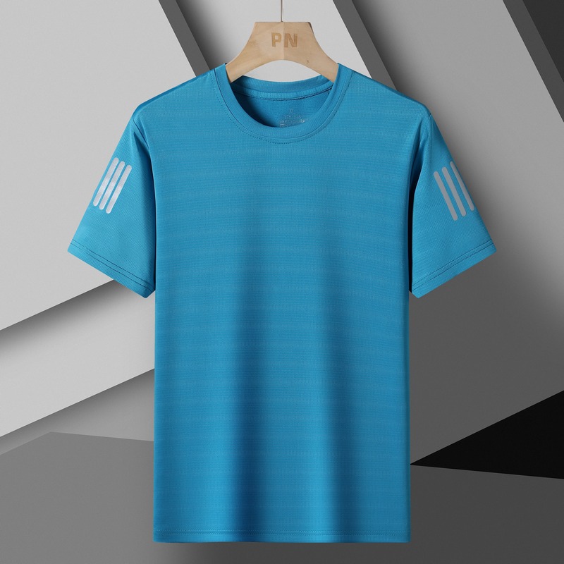 Ropa de secado rápido para hombres de manga corta de seda de hielo de verano extra grande, deportes y ocio, ropa de secado rápido para exteriores de gran tamaño transpirable, media manga para hombres image 10
