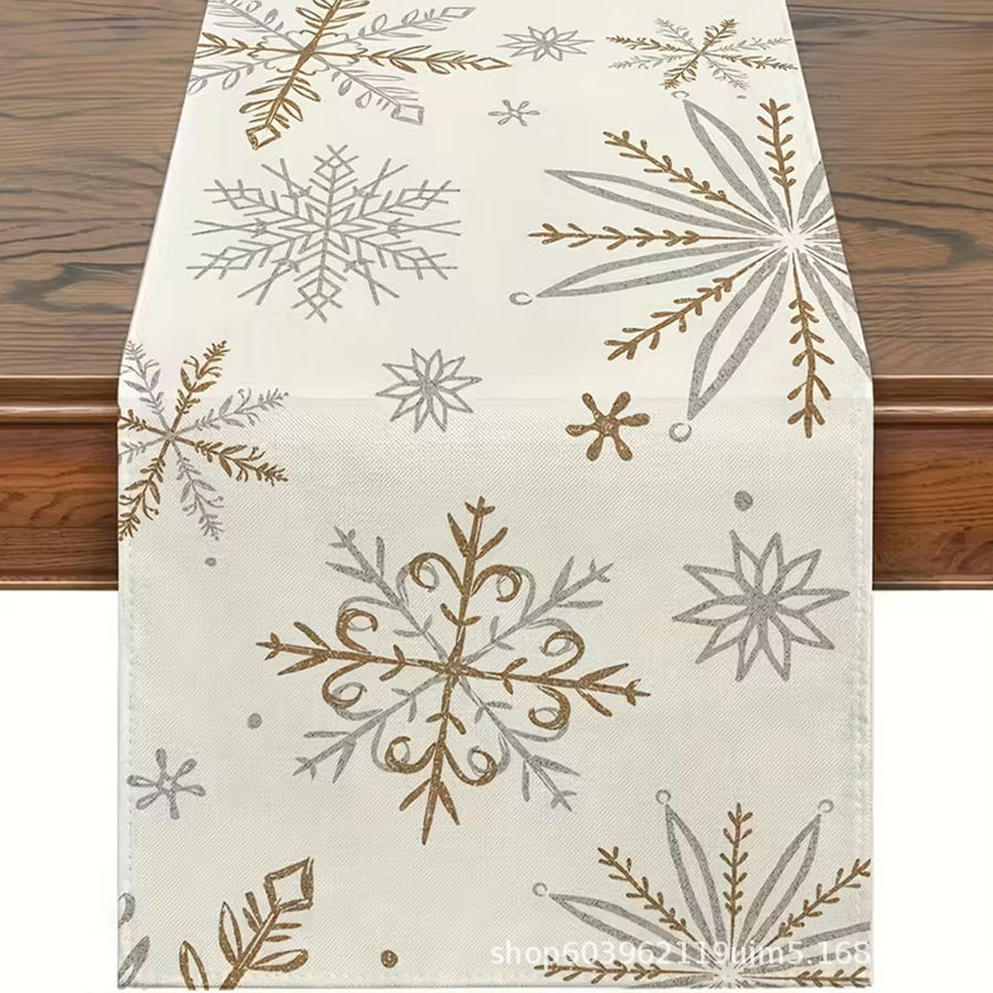 Amazon transfronterizo nueva bandera de la mesa de Navidad fábrica directa invierno muñeco de nieve Santa estampado almohadilla de mesa