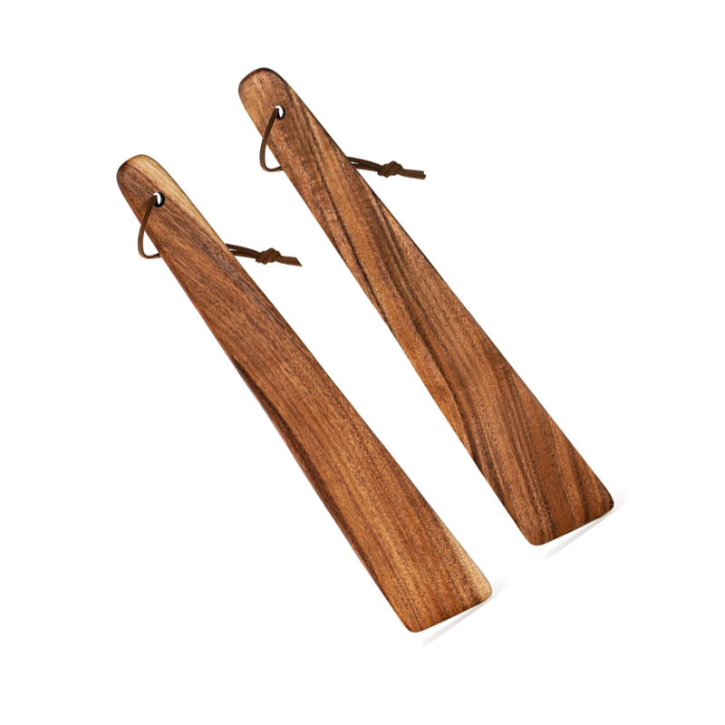 Amazon madera inclinada raspadora de huevos de cocina de madera de raspadora de triángulo frito se puede colgar pala de madera Acacia