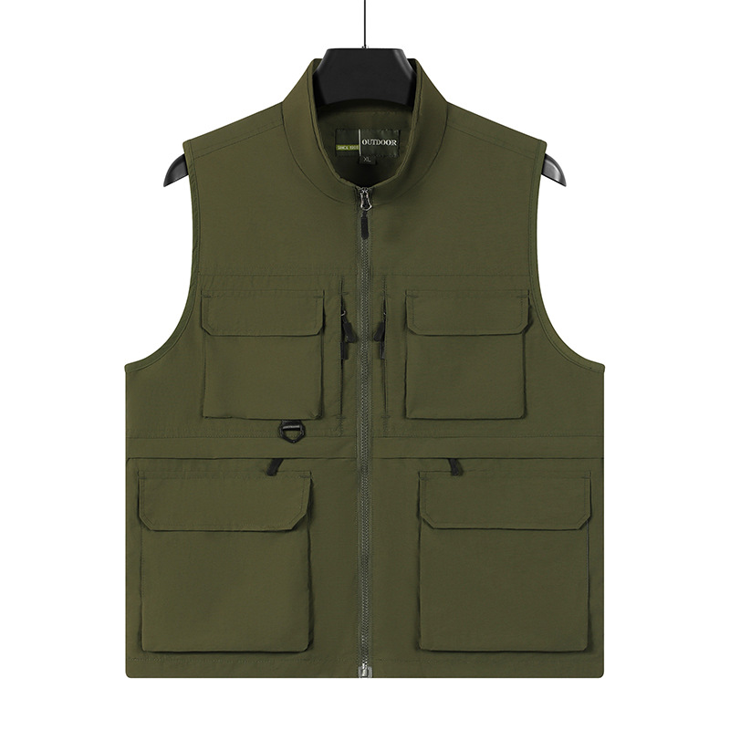 chaleco de pesca de alta gama de nylon rápido secado fotografía caballo clip hombre al aire libre montaña multi-bolsillo chaleco personalizado