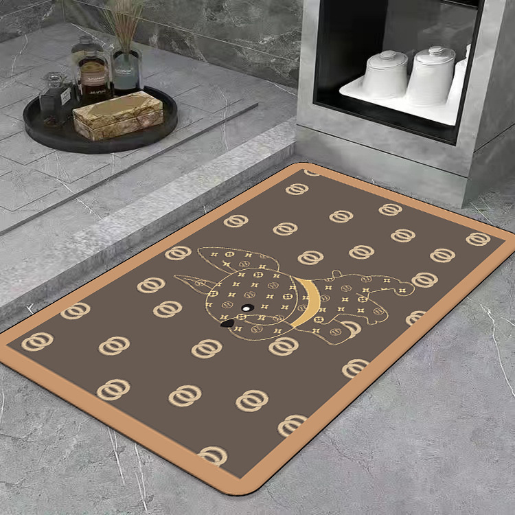 Alfombra de baño de lujo ligero, absorbente y de secado rápido, alfombra para entrada de baño, alfombra antideslizante de tierra de diatomeas para inodoro, alfombra para entrada de la casa.