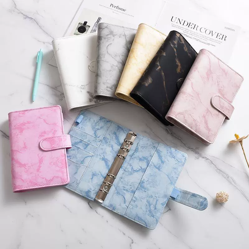 Marble pocketbook, polyurethane notebook, tear-off sheet