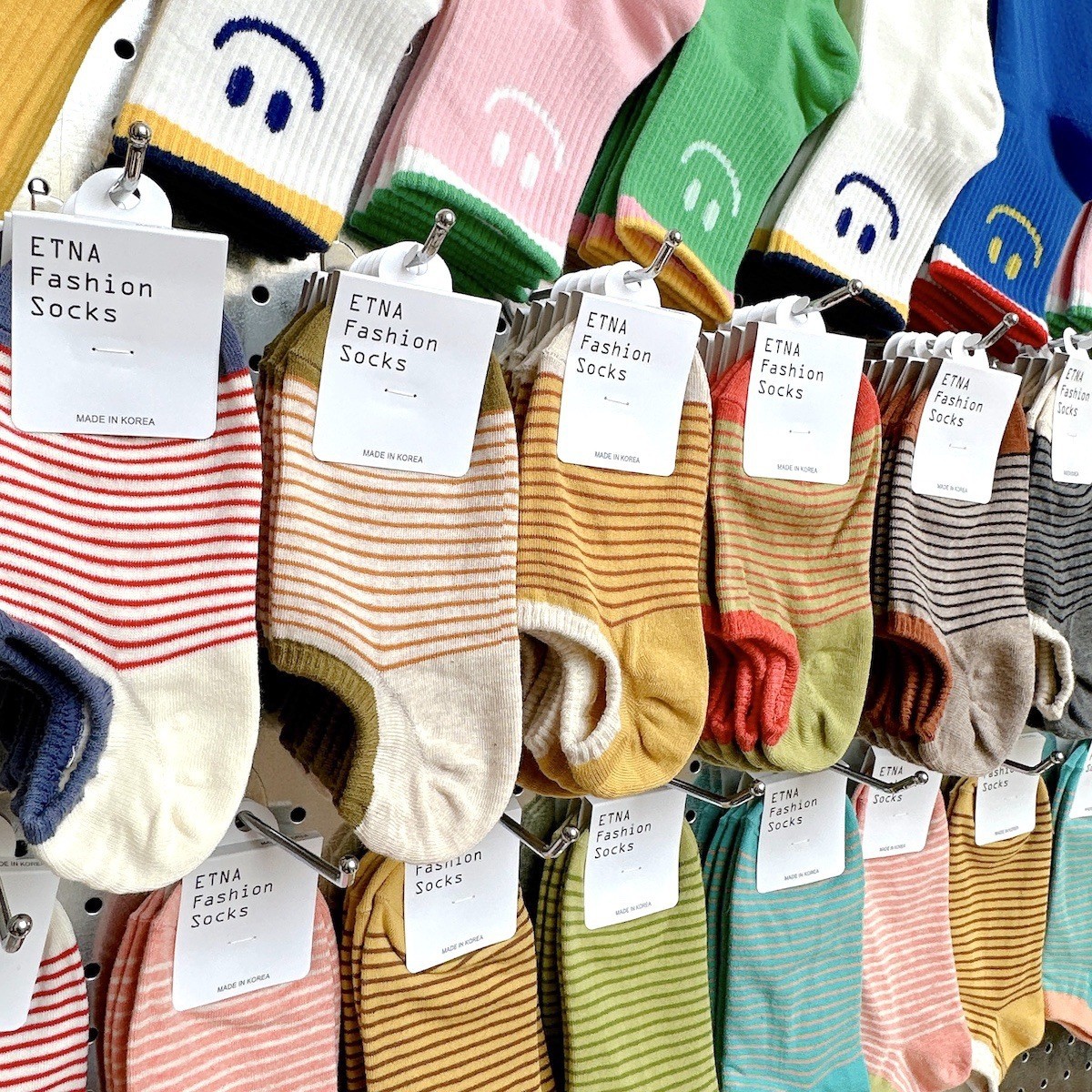 Korean Etna No-Show Socks for Women 2276 Export Socks Dongdaemun Japanese Style Color-Blocked Striped Casual Low-Cut Invisible Socks