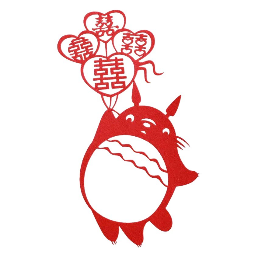 Большой счастливый персонаж креативные фланелевые Свадебные украшения Свадебные принадлежности украшение свадебной комнаты дверные наклейки на окна декоративные наклейки счастливый персонаж