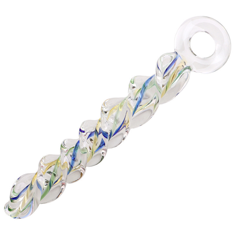 Threaded Glass Anal Plug Dildo, Crystal Borosilicate Massager Stick — detail image 9