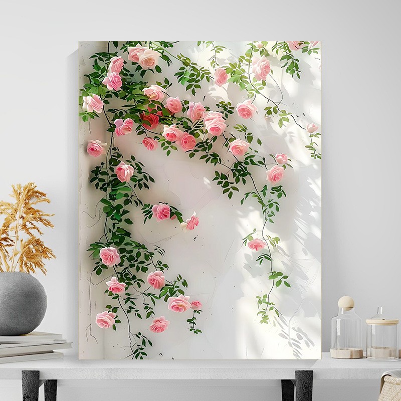Pintura al óleo digital DIY paisaje floral pintada a mano pintada al óleo pintada decoración de la sala de estar pintada colgante de alta calidad pintura descomprimida image 60