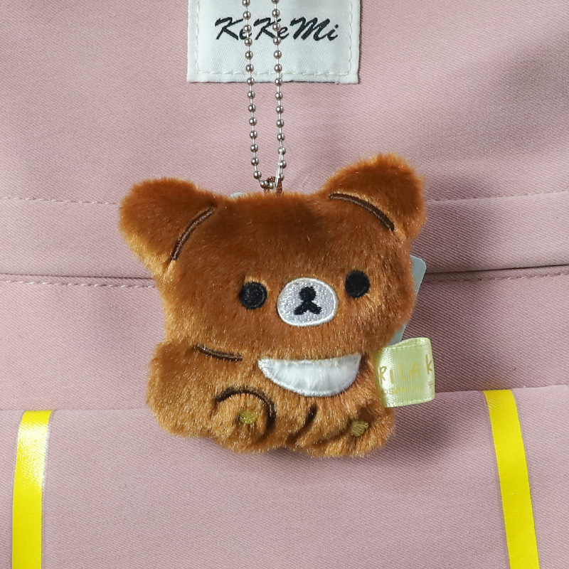 日系リラックマ20周年デパート店長ストラップ人形かわいい熊ミニぬいぐるみリュックサック飾り