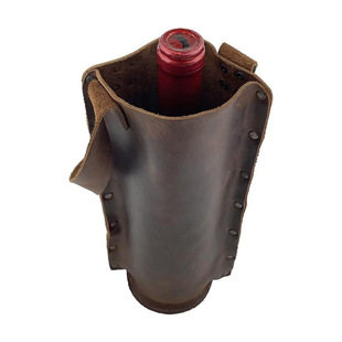 Customized High-End Leather Simple Wine Bag Pu Handle Red Wine Sales Packaging Leather Bag Custom Logo