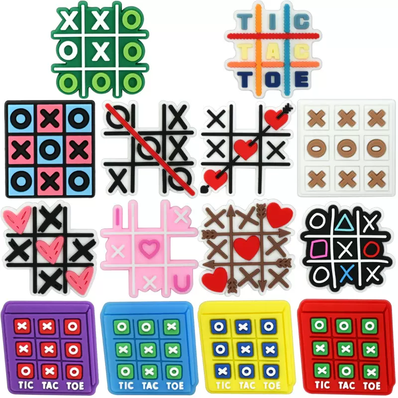 跨境井字棋洞洞鞋鞋花鞋扣pvc软胶可拆卸鞋面装饰扣diy鞋配件配饰