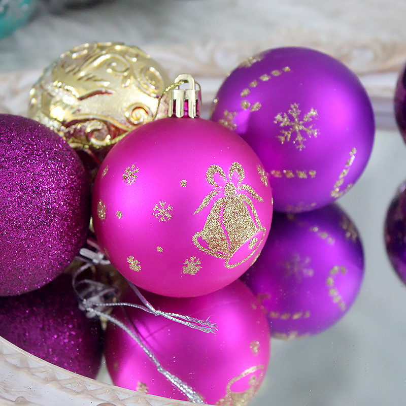 Amazon Cross-border Christmas Ball Set 6CM40 bolas decorativas de Navidad bolas pintadas bolas de plástico galvanizado