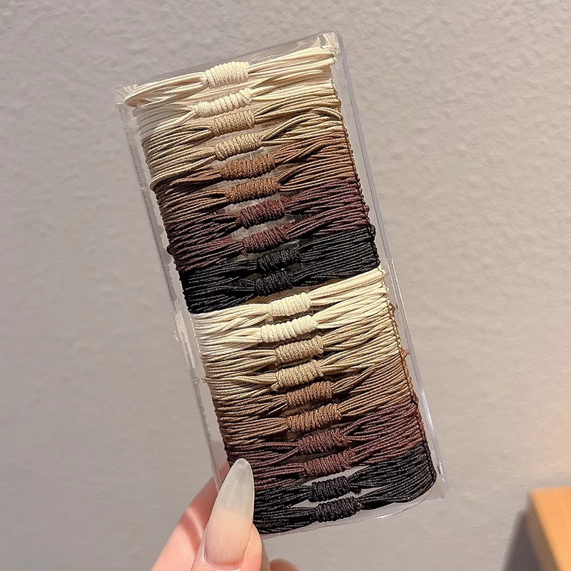 Cuerdas de cabeza de alta elasticidad duradera niñas delicadas anillo de cabello de alta calidad cuerdas de cabello de cola de caballo atadas de cabello correa cubierta de cuero