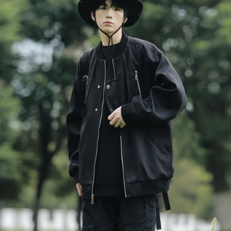 Traje de béisbol de diseño de nicho americano retro para hombres primavera y otoño nuevo estilo suelto calle alta vibe chaqueta de traje de vuelo chaqueta