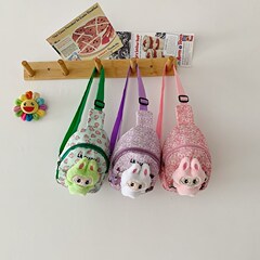 泡のぬいぐるみのぬいぐるみの漫画の斜めバックの馬の特のウサギの包みの女の子の布の斜め掛けの動物のlabubuの胸の包み