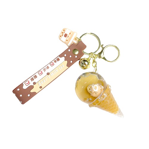 Factory direct sales into oil pearl milk tea bear keychain pendant creative new men's and women's bag small pendant gift