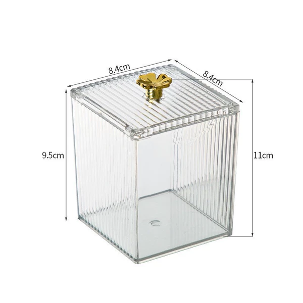 Transparent cotton swabs, storage box