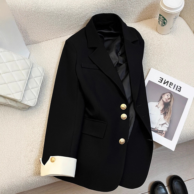 Cream Suit Jacket for Women 2025 Spring & Fall New Korean Style Design Niche Fashion Elegant Commuter Suit
