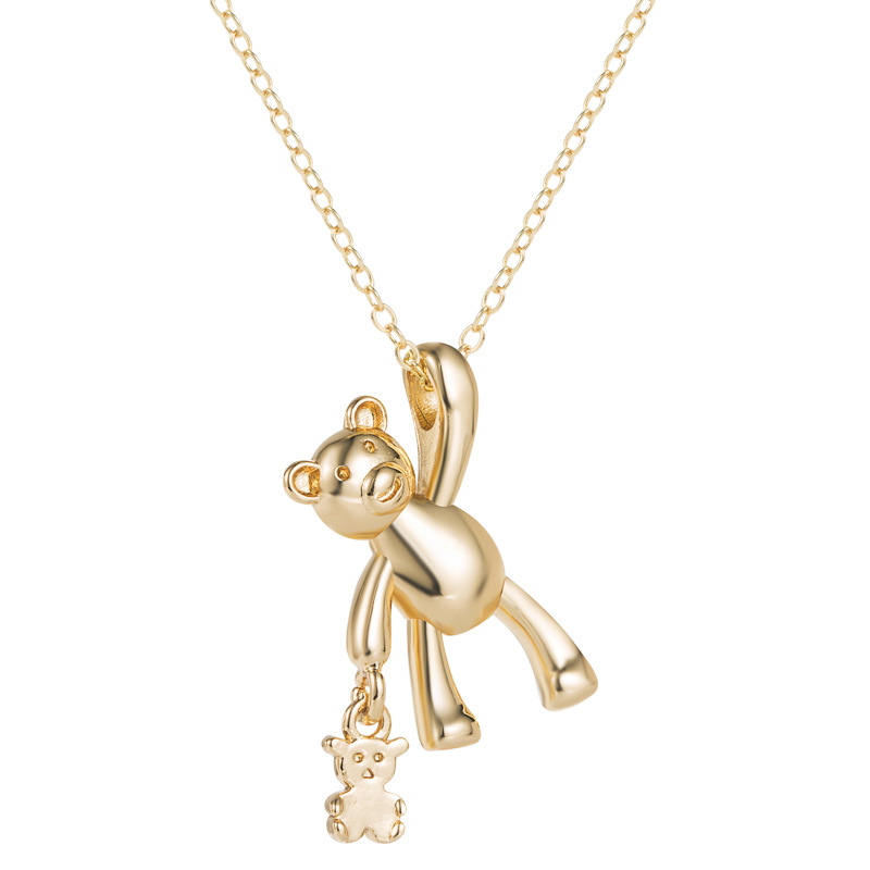 Cute Bear Copper Pendant Necklace 1 Piece